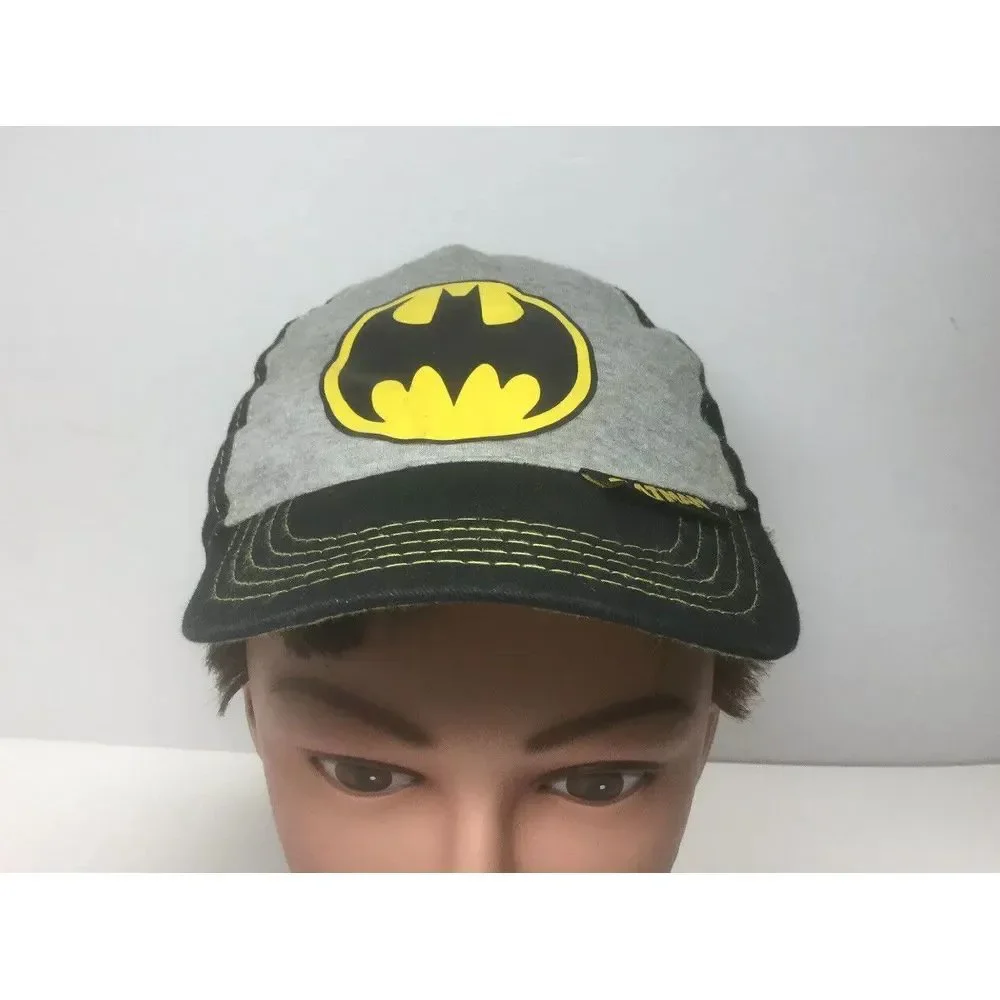 DC COMICS Batman‎ Strap back CAP Black Yellow Logo Youth Hat Kids